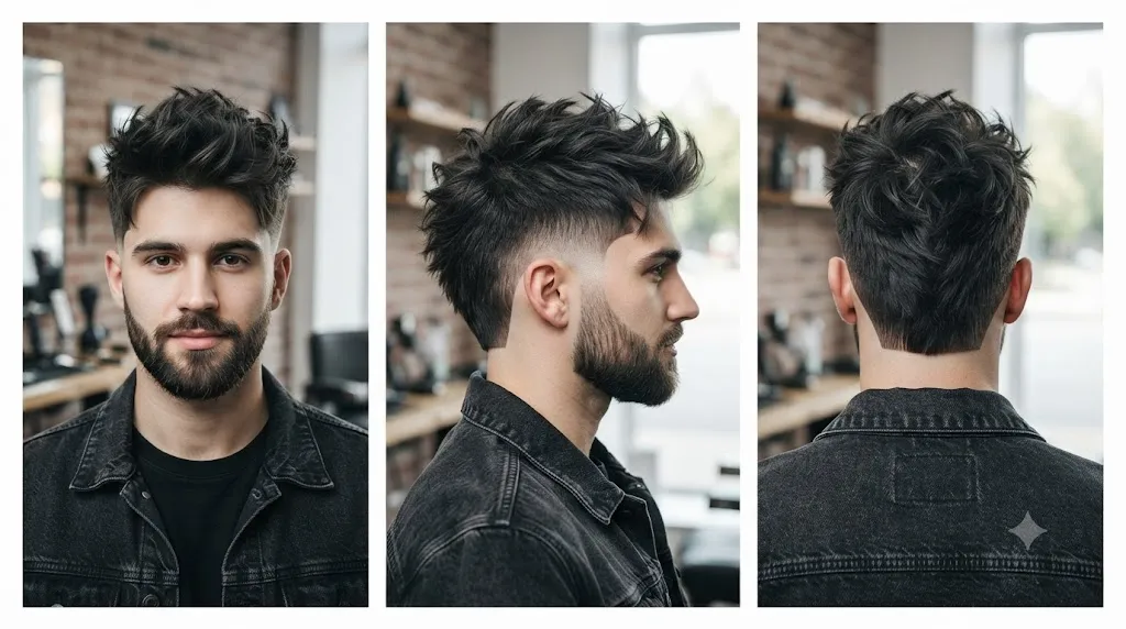 Textured Burst Fade Mohawk