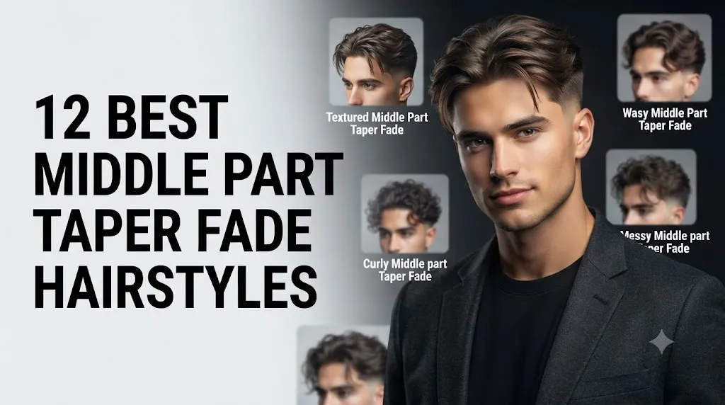 12 Best Middle Part Taper Fade Hairstyles for Men