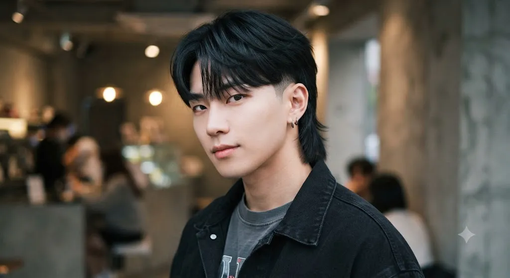 Asian Burst Fade Mullet