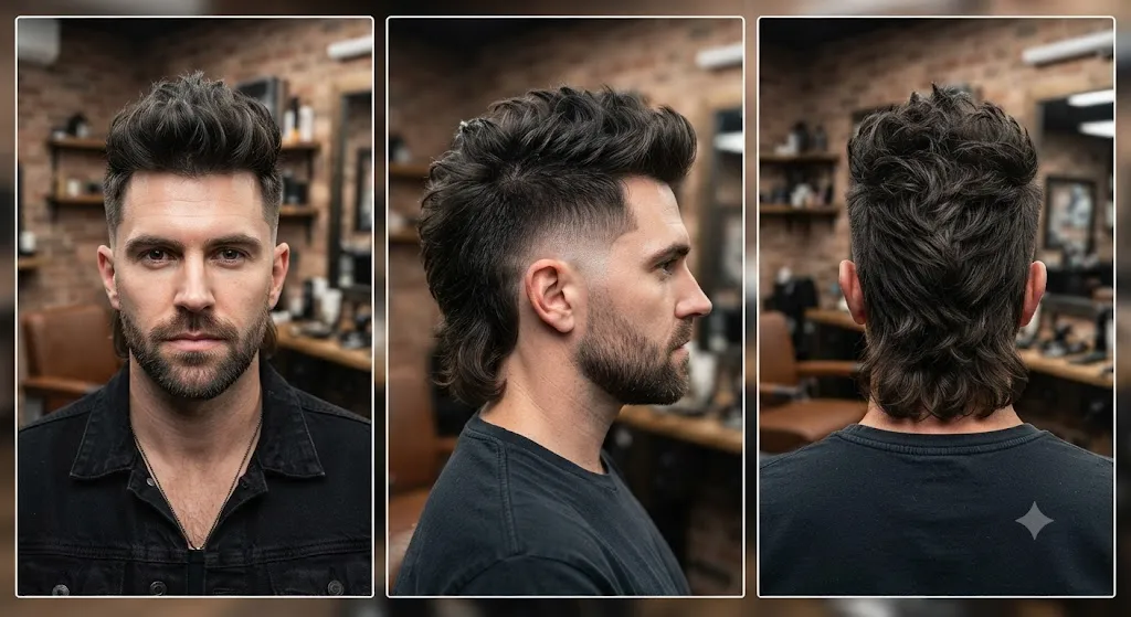 Burst Fade Mohawk Mullet