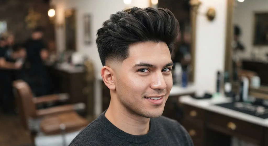 Low Fade with a Voluminous Blowout