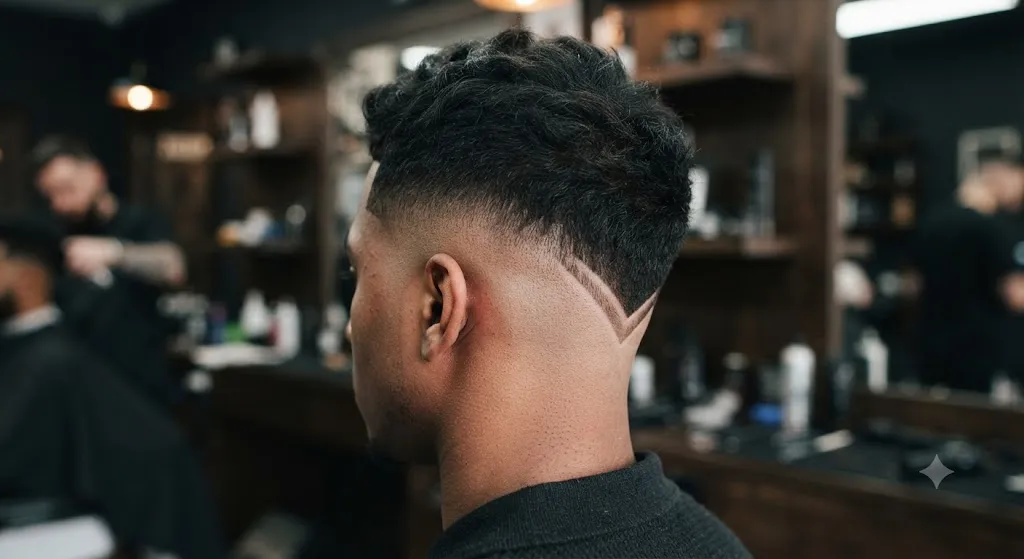 High Skin Fade with a V-Line Design