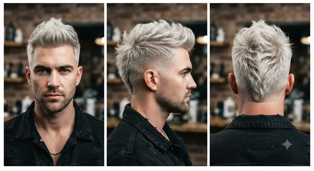 Platinum Burst Fade Mohawk