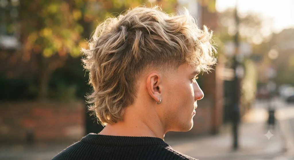 Blonde Burst Fade Mullet