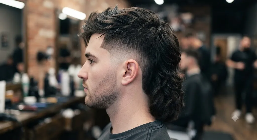 Skin Fade Burst Mullet