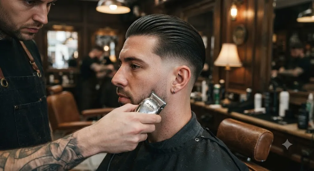 Mid Fade with a Classic Slick Back