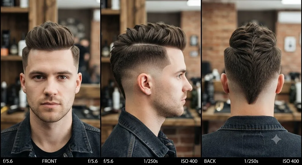 Burst Fade Mohawk With Hard Part