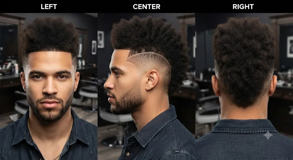 Afro Burst Fade Mohawk