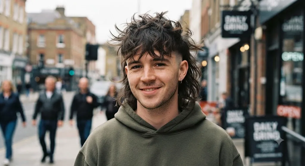 Messy Burst Fade Mullet