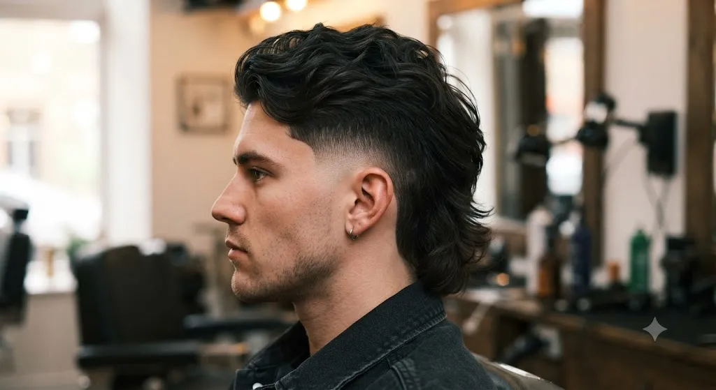 Modern Burst Fade Mullet